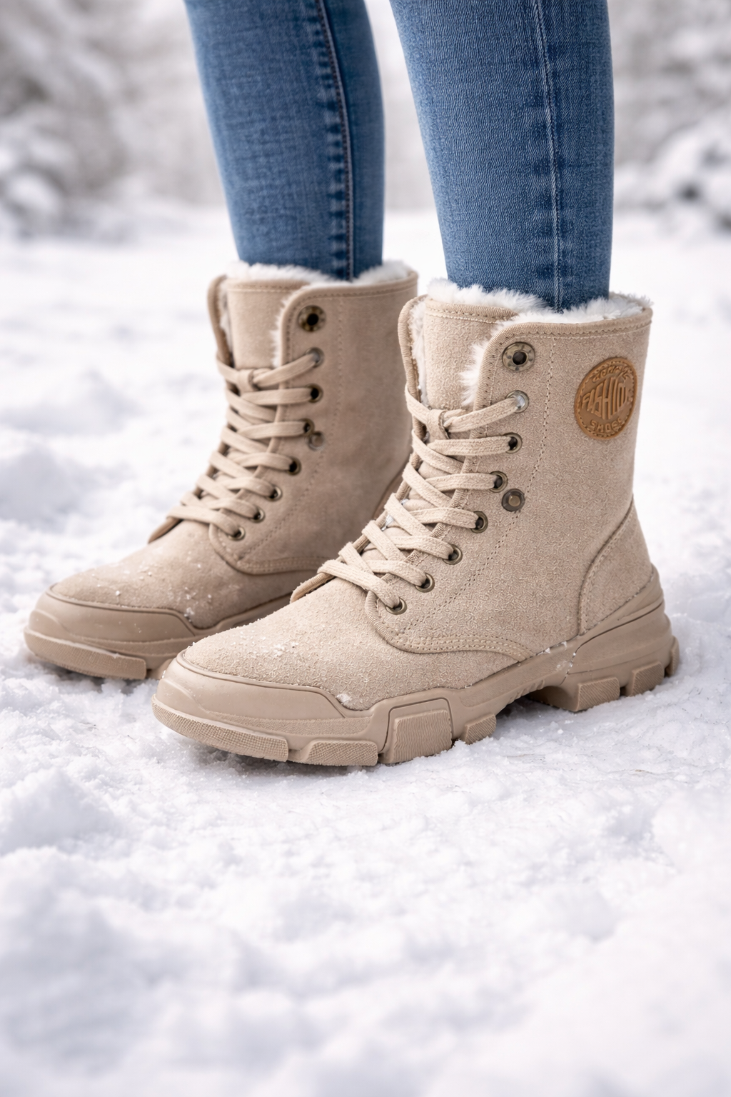 Botines de caña media para mujer afelpados - Rikke