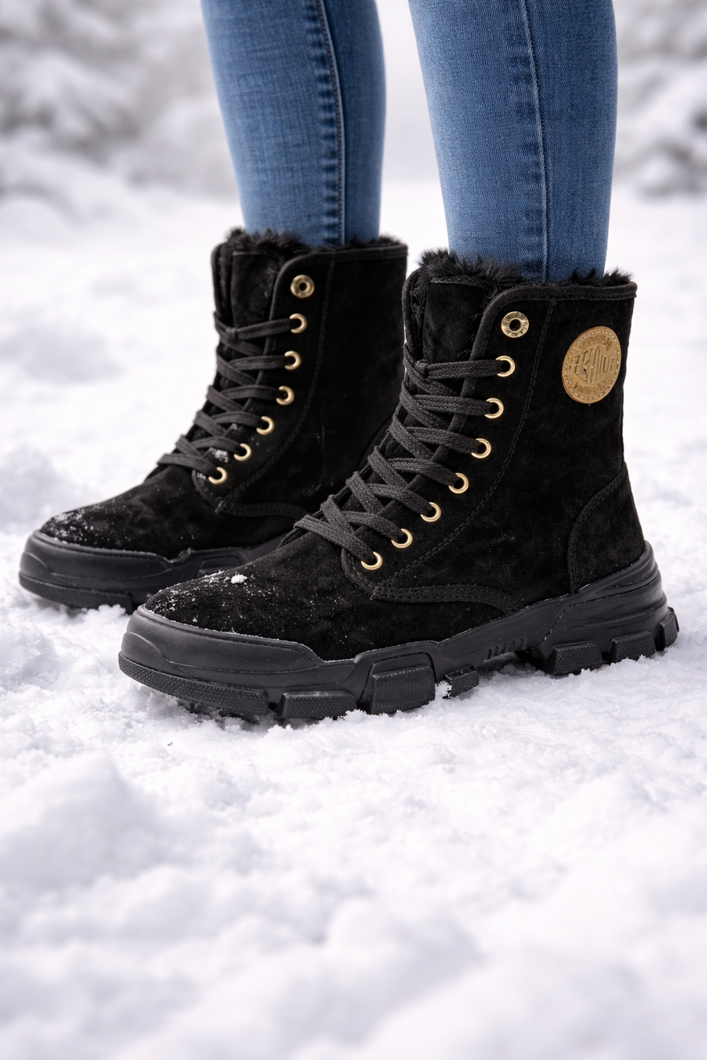 Botines de caña media para mujer afelpados - Rikke