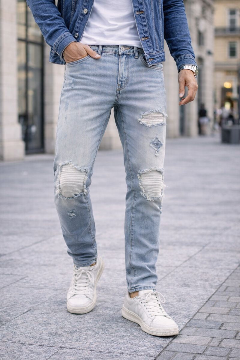 Pantalones vaqueros slim con efecto desgastado - Eirikur