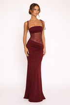 Vestido largo con encaje para fiesta para mujer - Rina