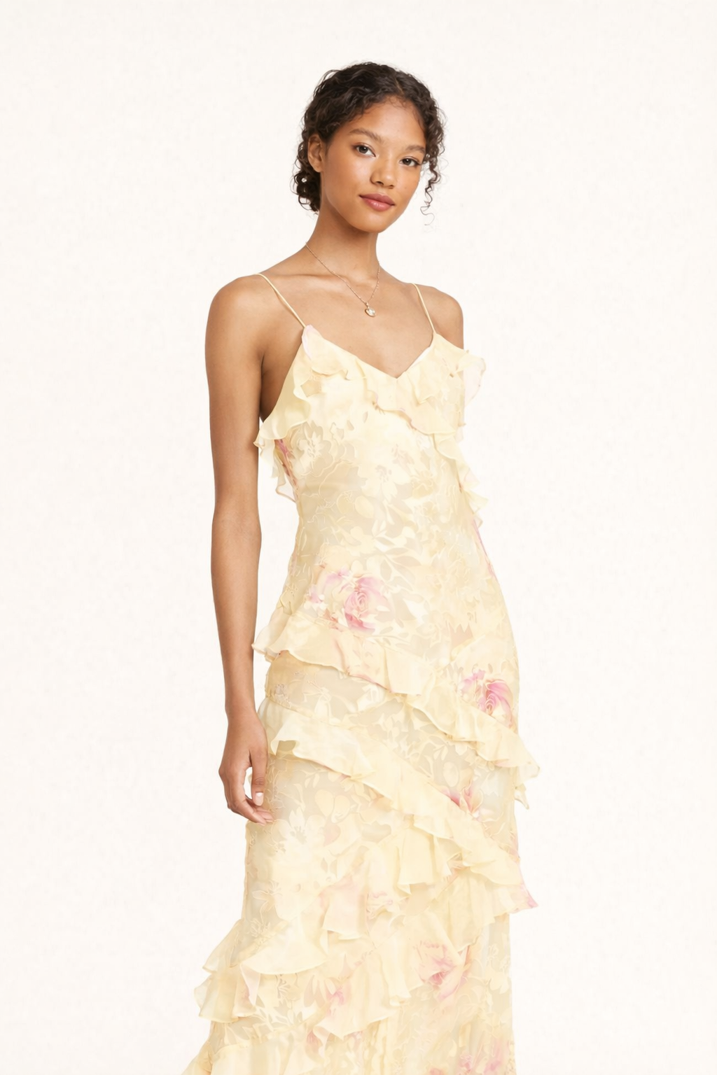 Vestido largo con volantes para fiesta para mujer - Felinge