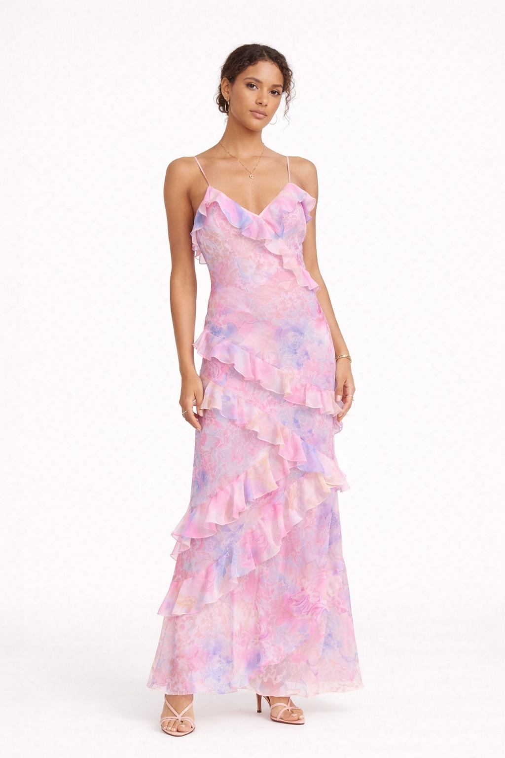 Vestido largo con volantes para fiesta para mujer - Felinge