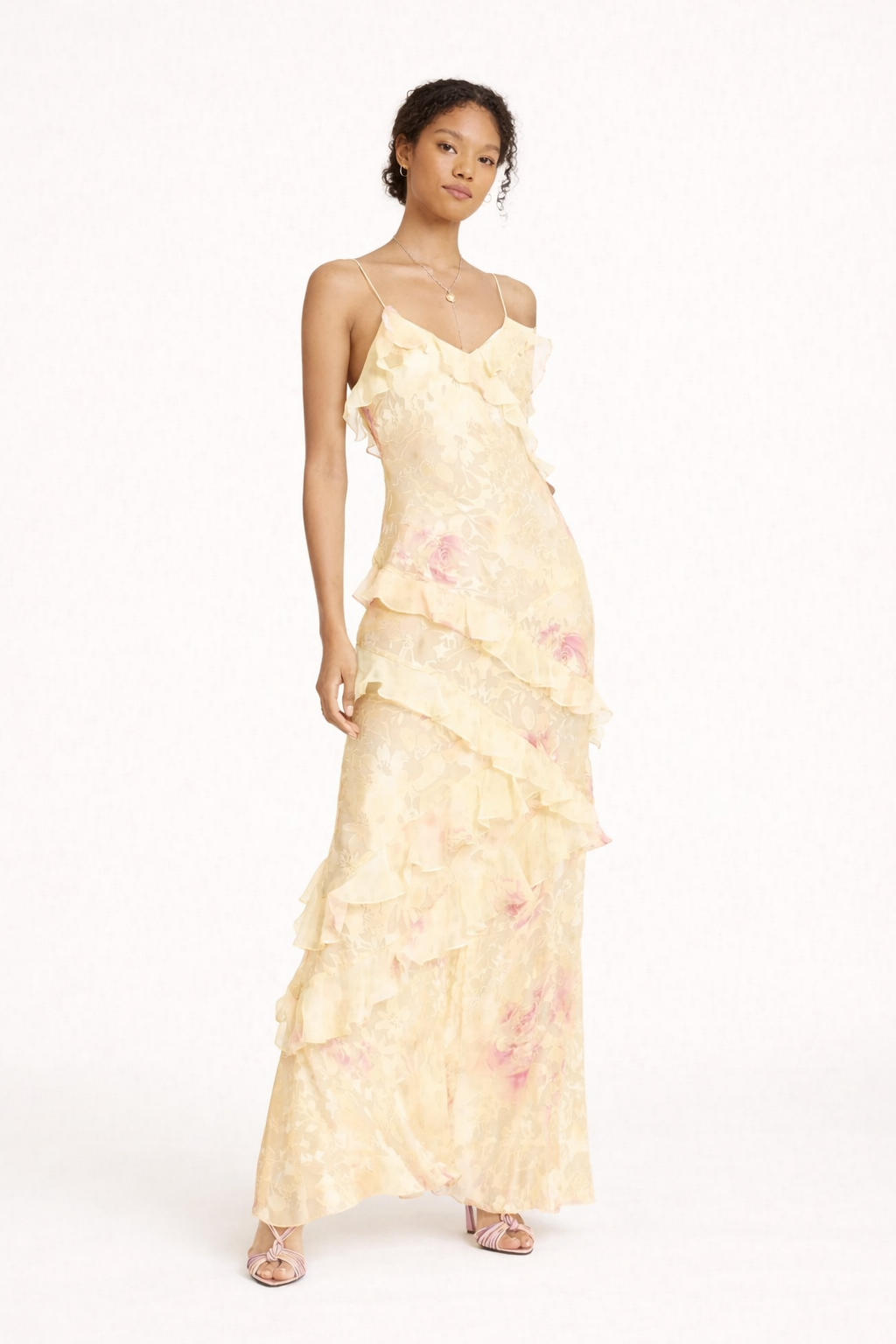 Vestido largo con volantes para fiesta para mujer - Felinge