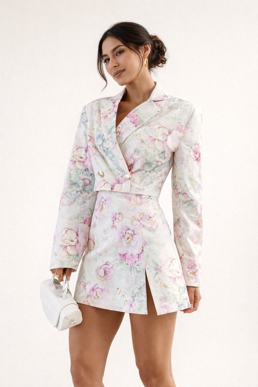 Conjunto floral de blazer y falda elegante para mujer - Ottilie