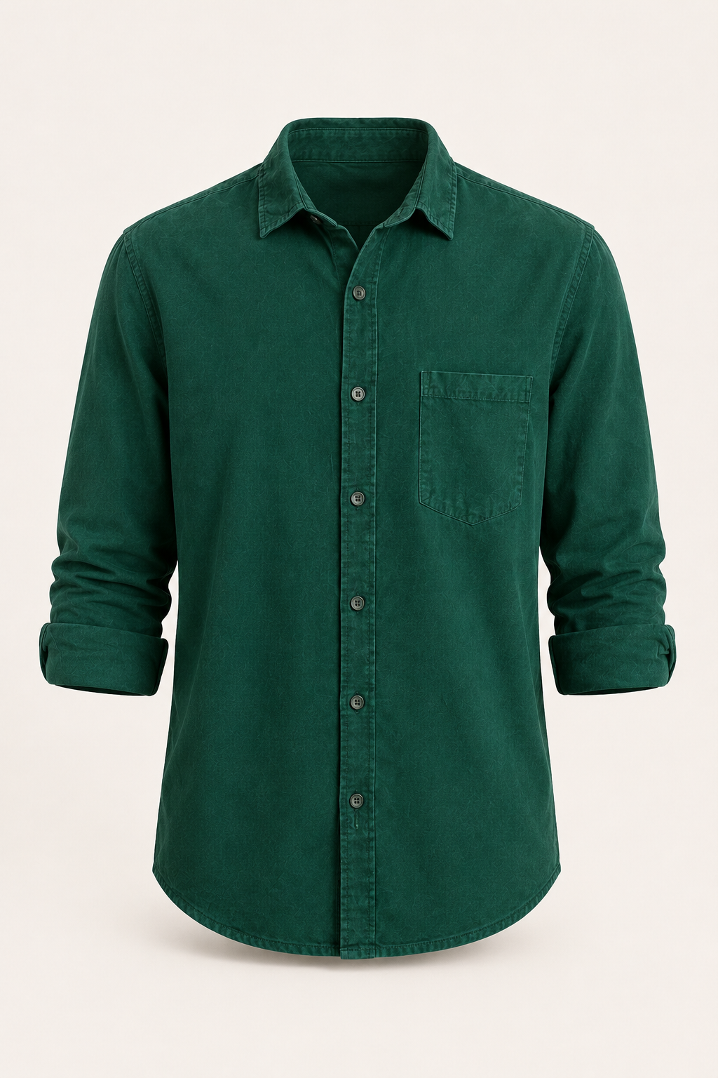 Camisa lino hombre manga larga bolsillo cuello camisero casual – Emil