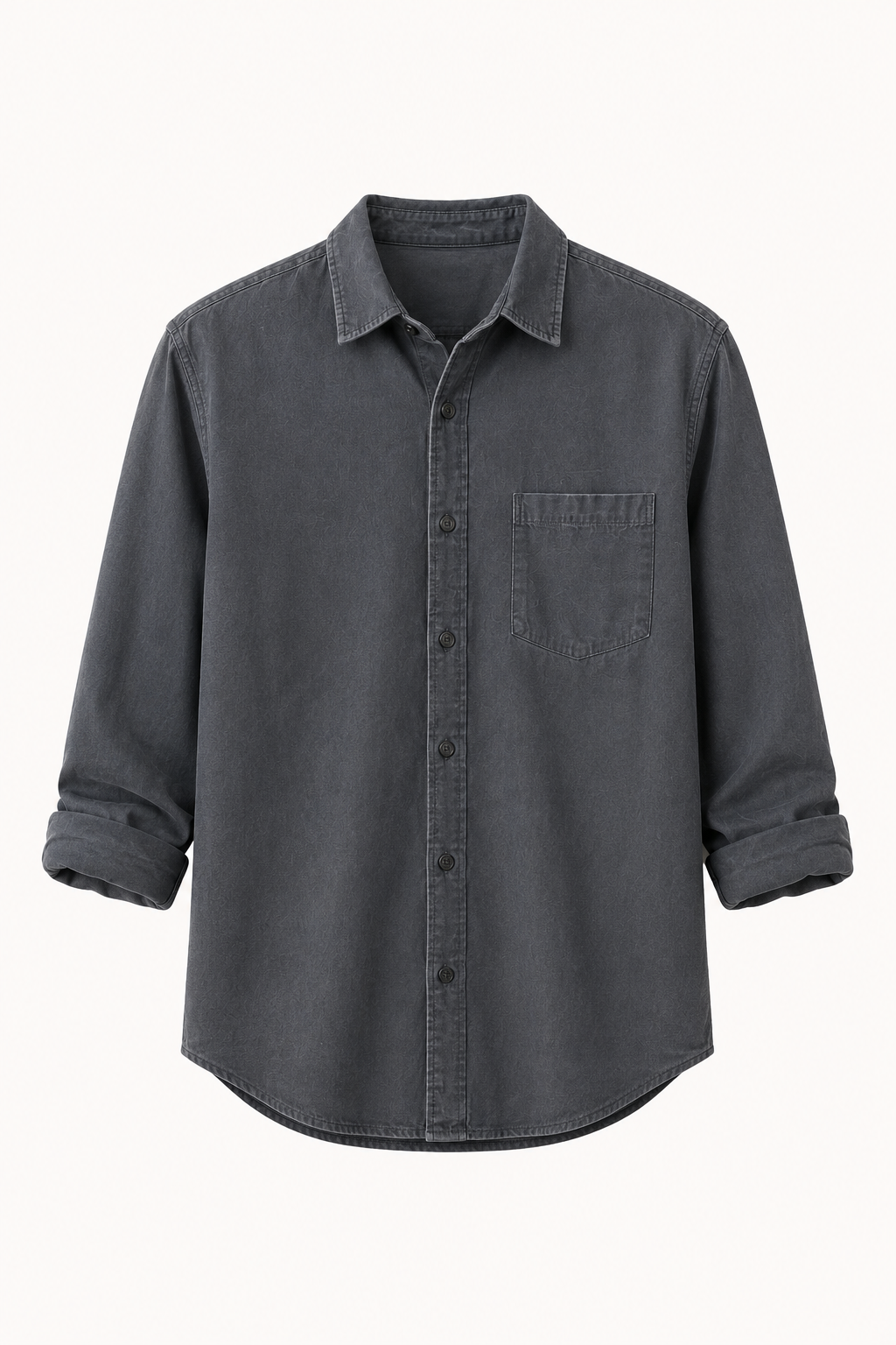 Camisa lino hombre manga larga bolsillo cuello camisero casual – Emil