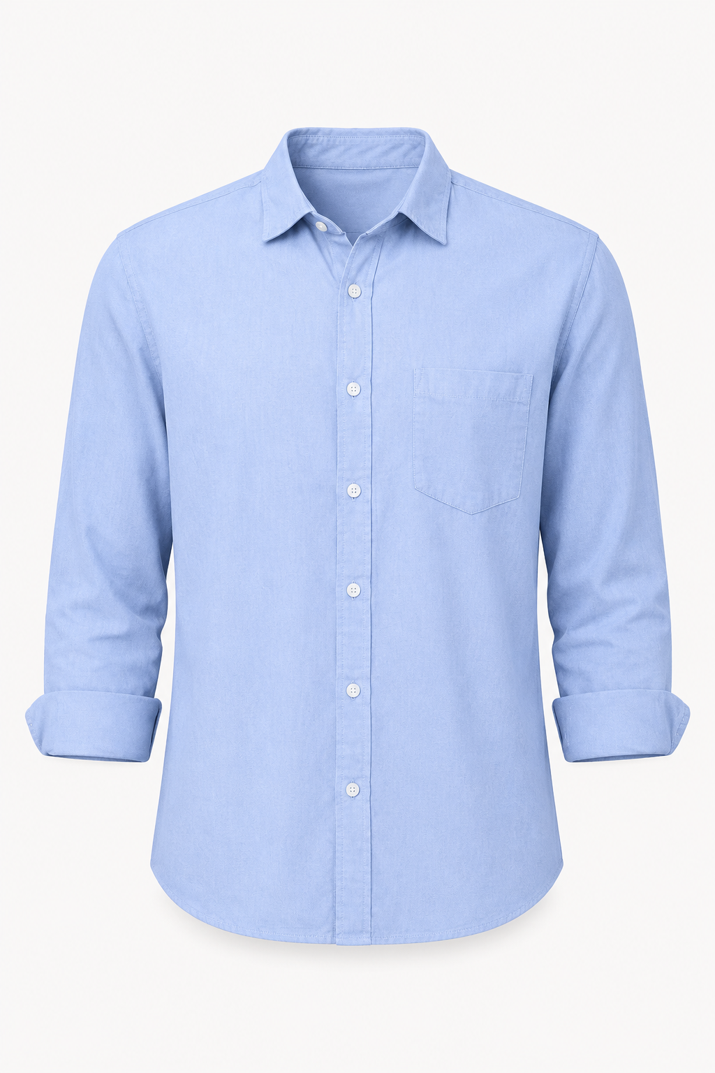 Camisa lino hombre manga larga bolsillo cuello camisero casual – Emil