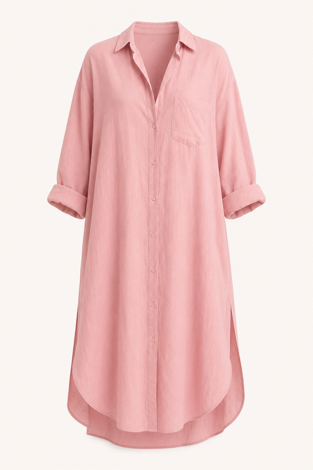 Vestido camisero largo mujer botonadura completa bolsillo – Shanik