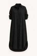 Vestido camisero largo mujer botonadura completa bolsillo – Shanik