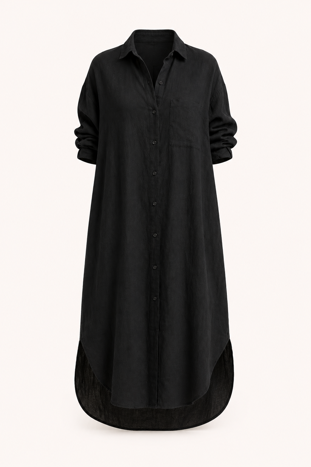 Vestido camisero largo mujer botonadura completa bolsillo – Shanik