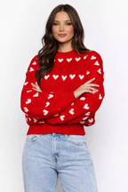 Suéter de punto para mujer estampado corazón - Eydís