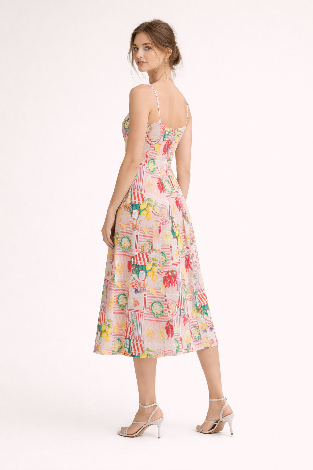 Vestido midi para mujer estampado artístico de primavera - Bianca