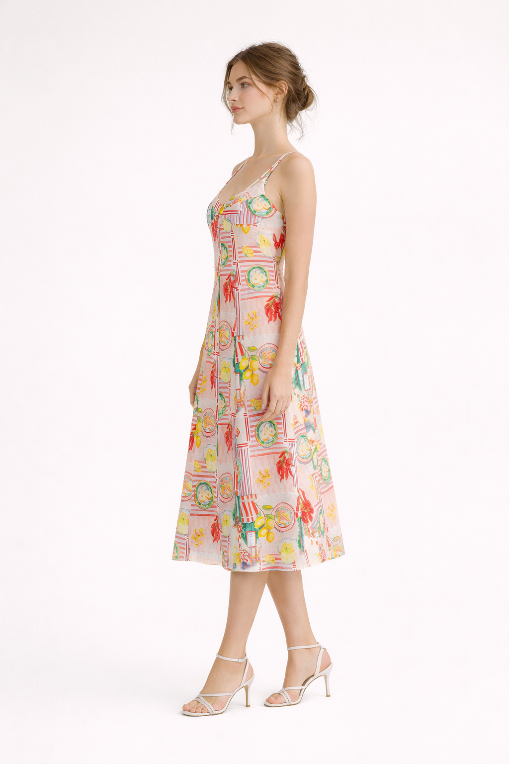 Vestido midi para mujer estampado artístico de primavera - Bianca
