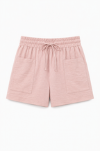 Short cintura elástica mujer lazo bolsillos frontales parche – Lanni