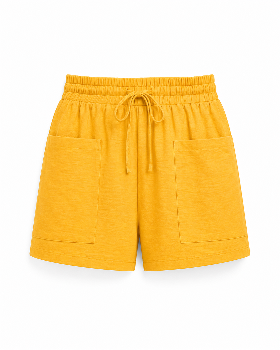 Short cintura elástica mujer lazo bolsillos frontales parche – Lanni