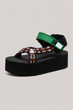 Sandalias de plataforma con tiras tejidas para mujer - Nadia