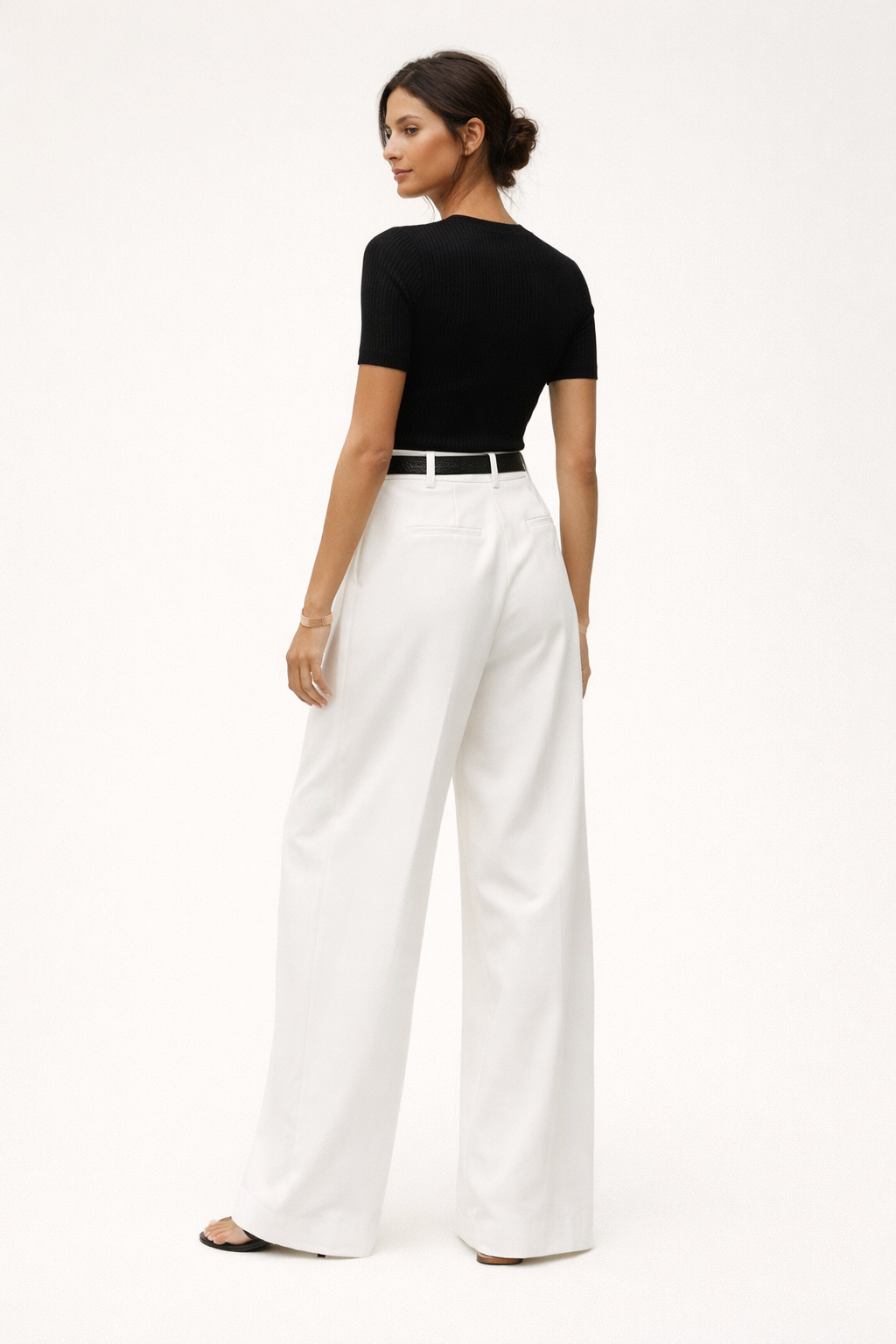 Pantalón de pierna ancha con cintura alta para mujer - Victoria