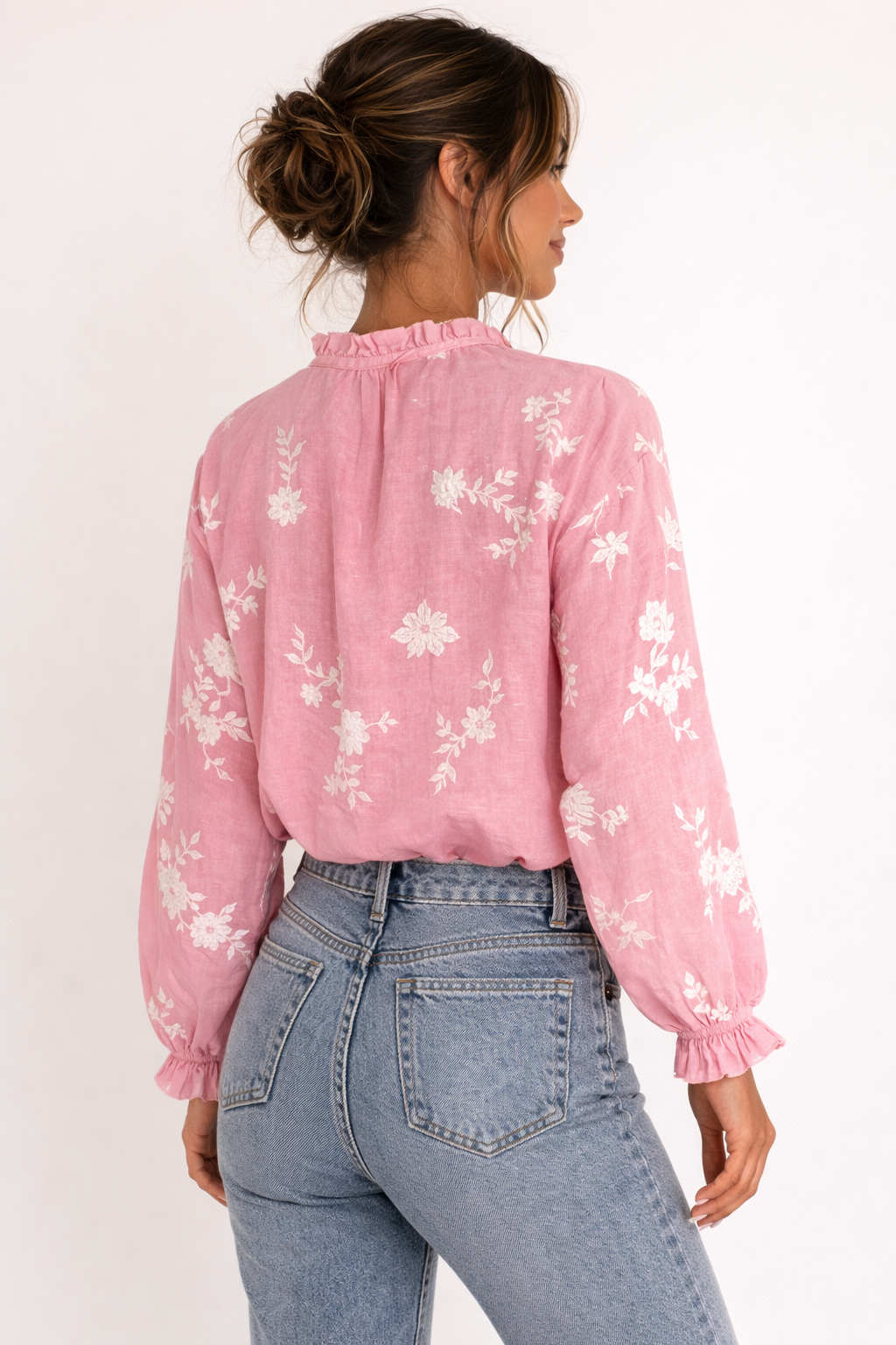 Blusa estampada floral con manga amplia para mujer - Heidi