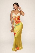 Vestido largo estampado floral con tirantes para mujer - Anneliese