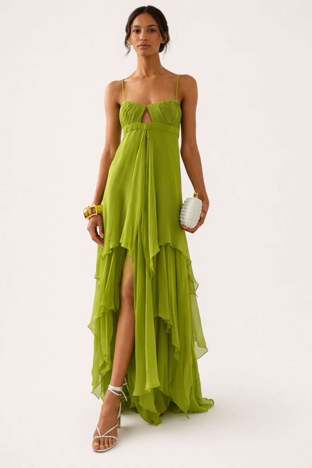 Vestido maxi con abertura frontal para mujer - Helga