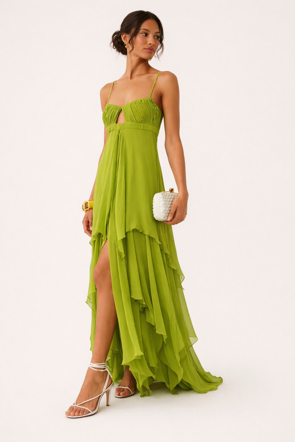 Vestido maxi con abertura frontal para mujer - Helga