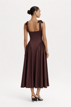 Vestido midi escote cuadrado para mujer - Brigitte