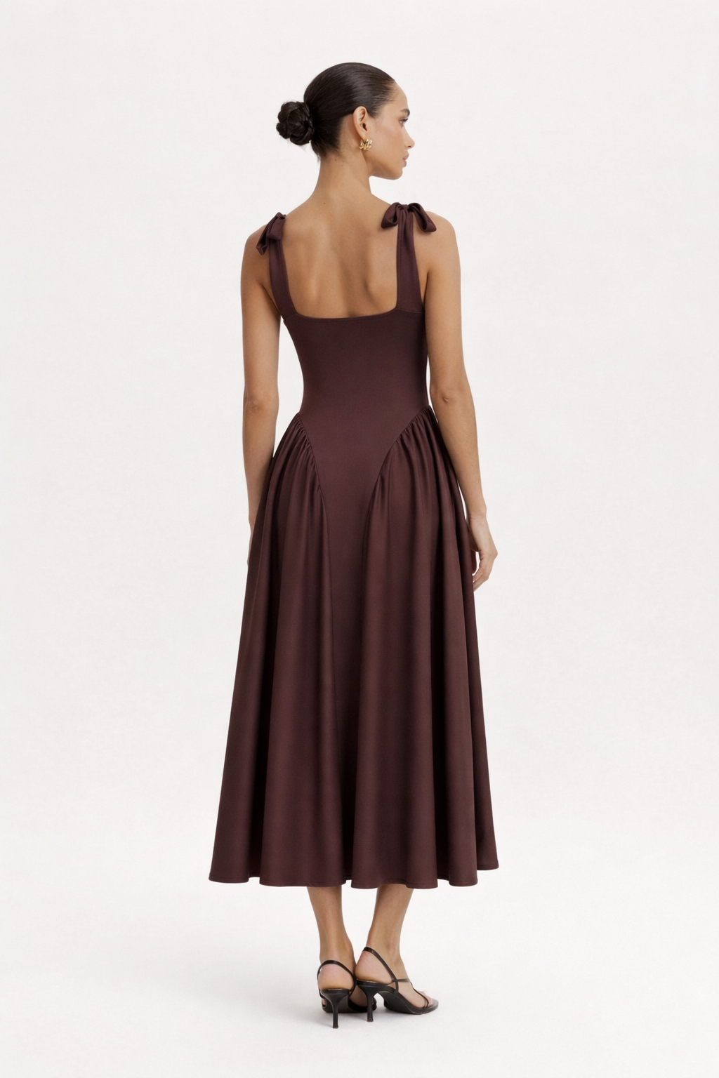 Vestido midi escote cuadrado para mujer - Brigitte