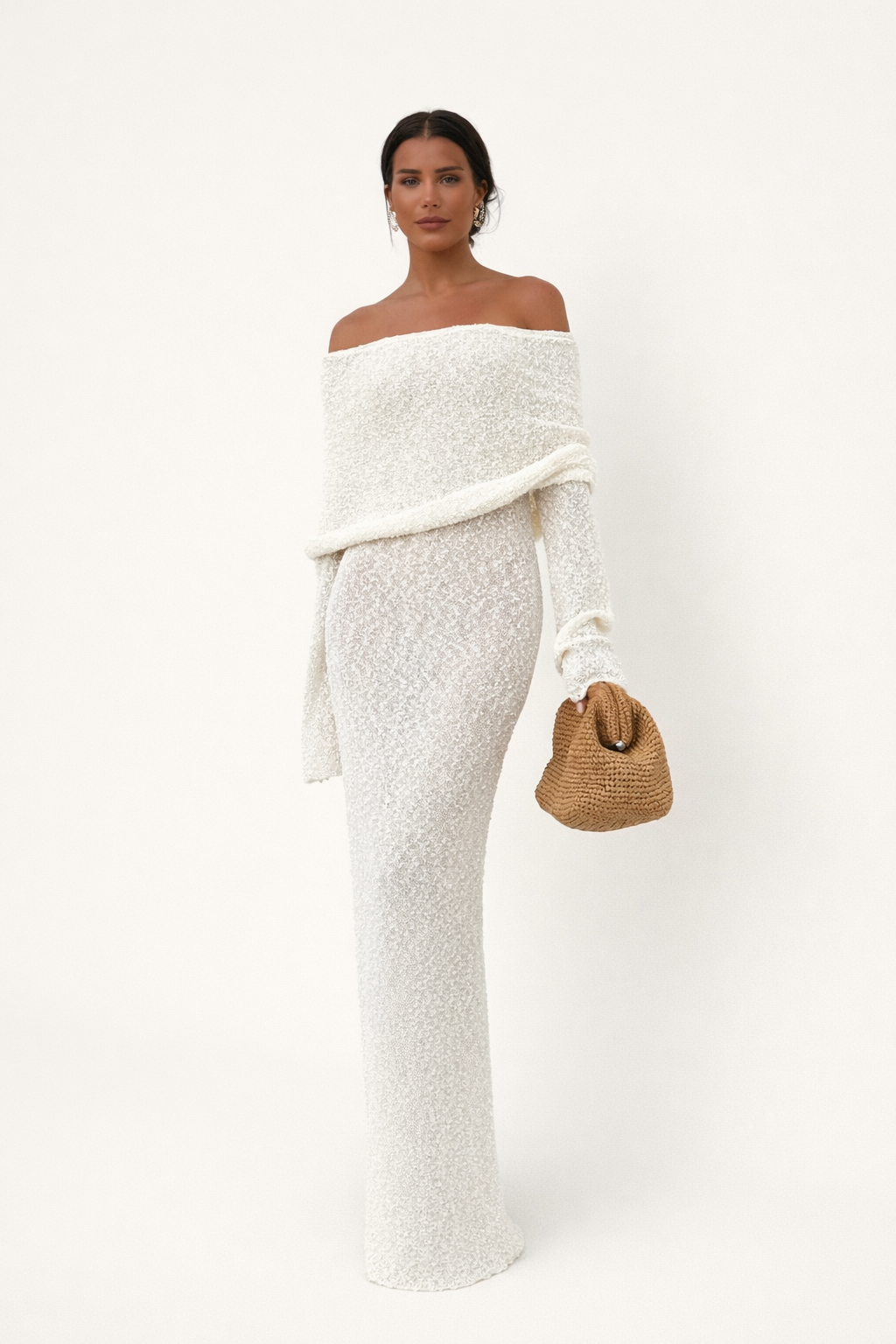 Vestido maxi hombros descubiertos para mujer - Adelheid