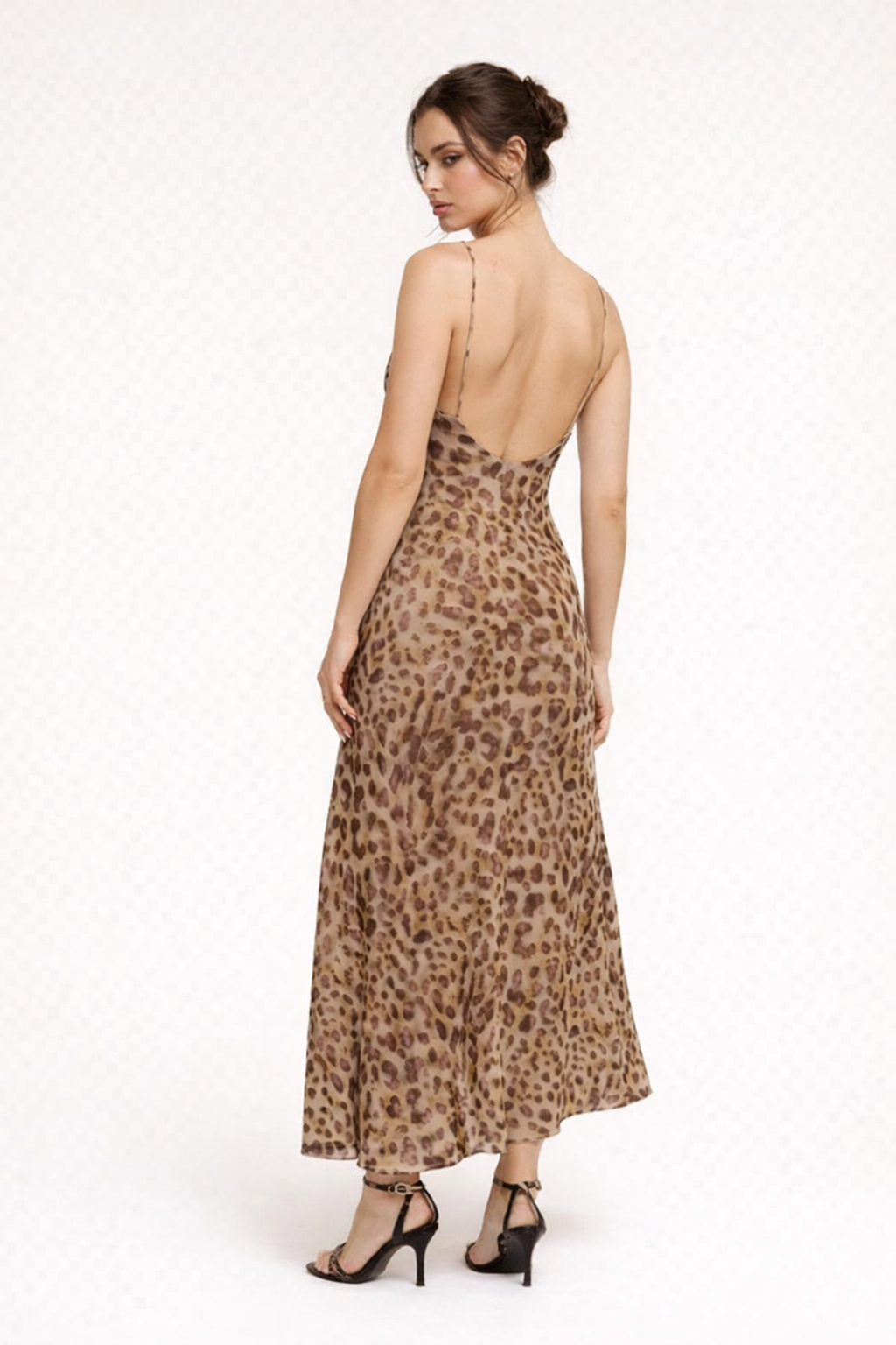 Vestido maxi estampado leopardo para mujer - Brunhilde