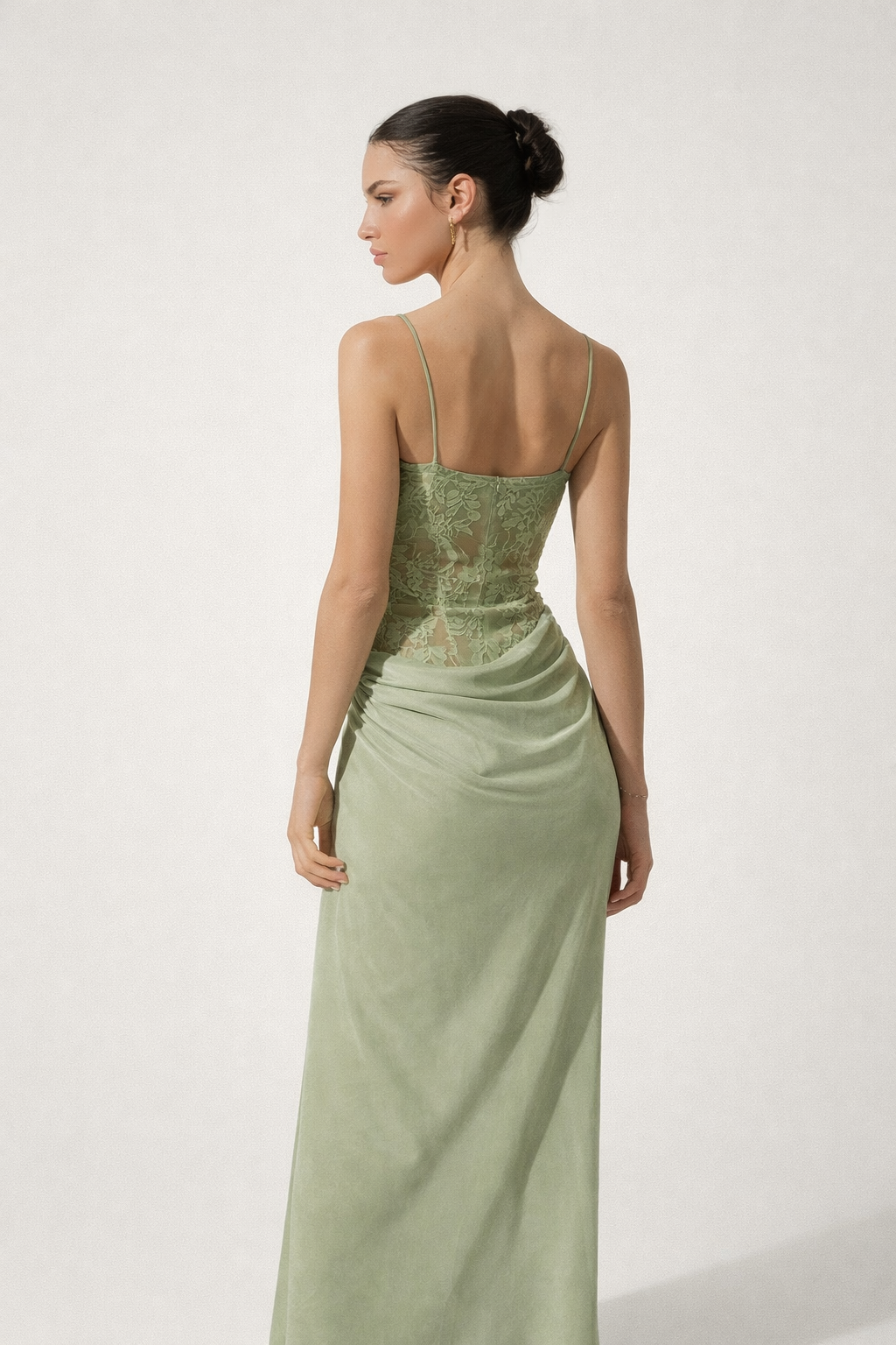 Vestido maxi encaje floral para mujer - Lina