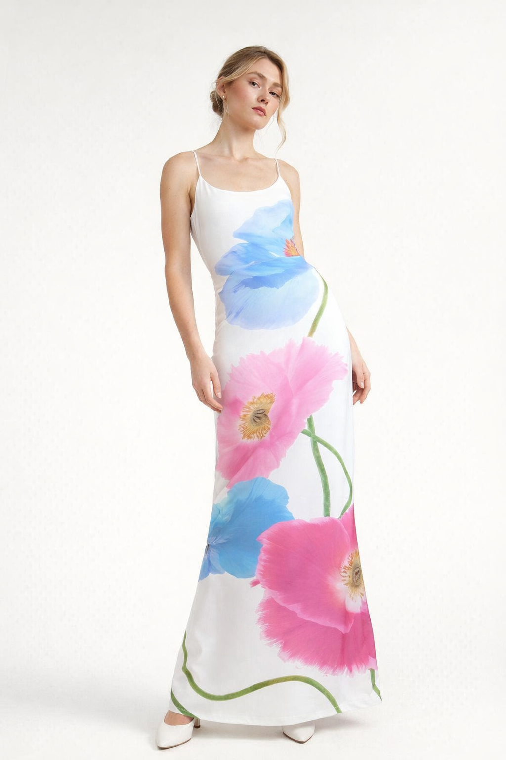 Vestido maxi estampado floral grande para mujer - Adelheid