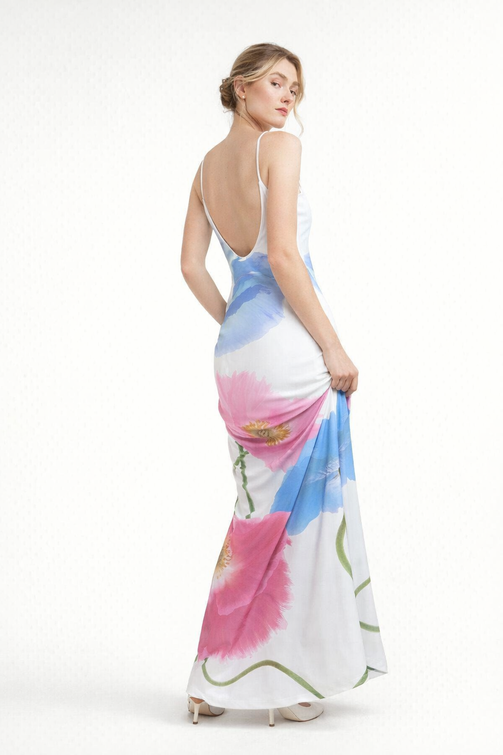Vestido maxi estampado floral grande para mujer - Adelheid
