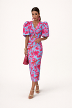 Vestido midi estampado floral para mujer - Amely