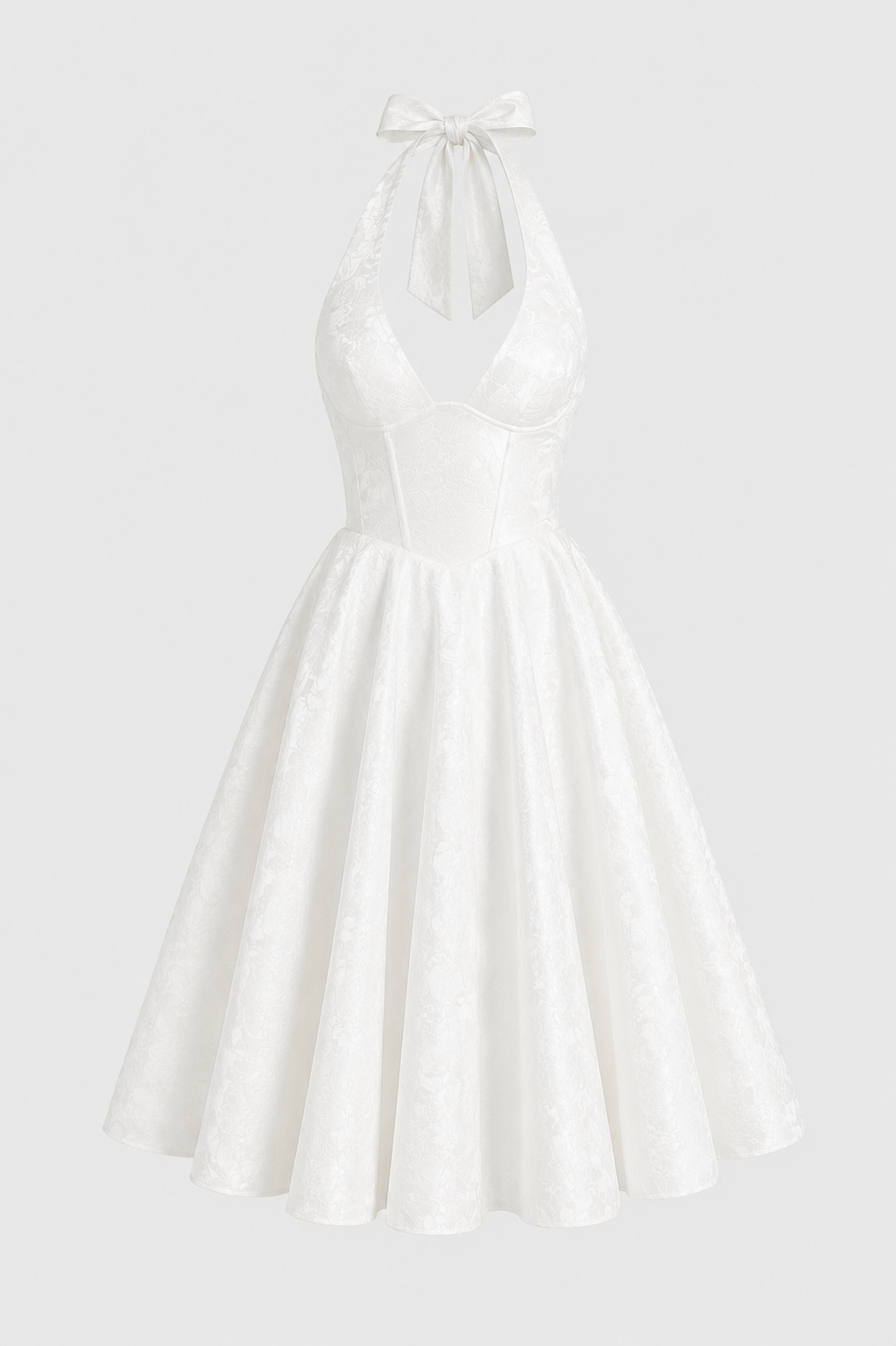 Vestido midi mujer halter falda amplia elegante - Ebony
