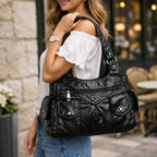 Bolsa de hombro femenina de diseño suave y funcional