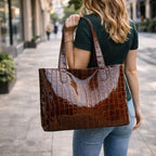 Bolsa tote femenina de acabado texturizado elegante