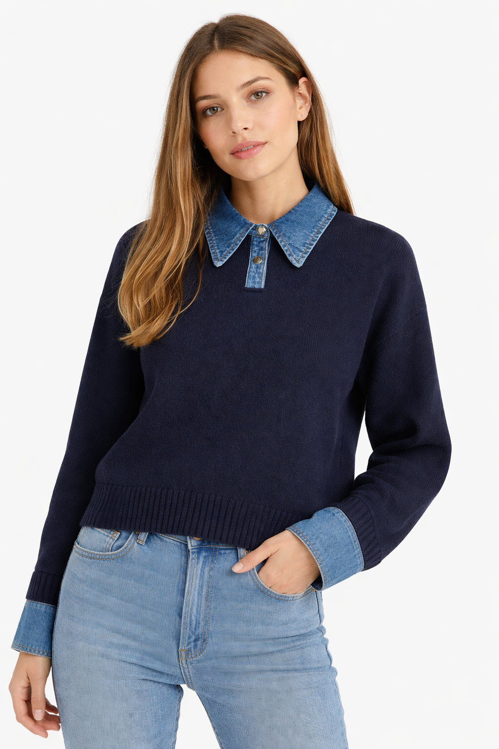 Jersey para mujer con cuello camisero - Alriksa