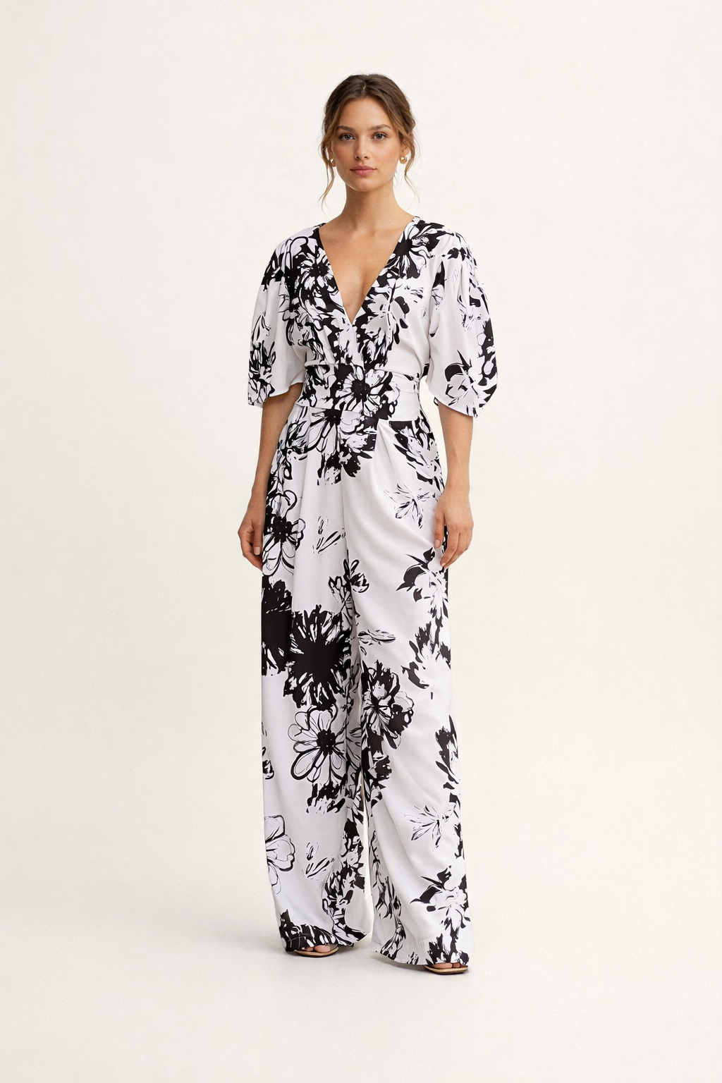 Jumpsuit estampado floral cintura alta para mujer - Hannelore