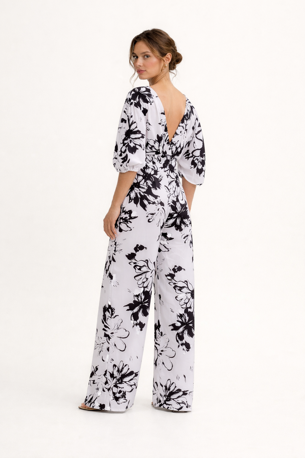 Jumpsuit estampado floral cintura alta para mujer - Hannelore