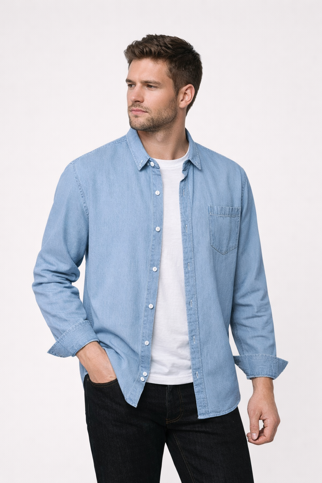 Camisa casual botones frontales para hombre - Dieter