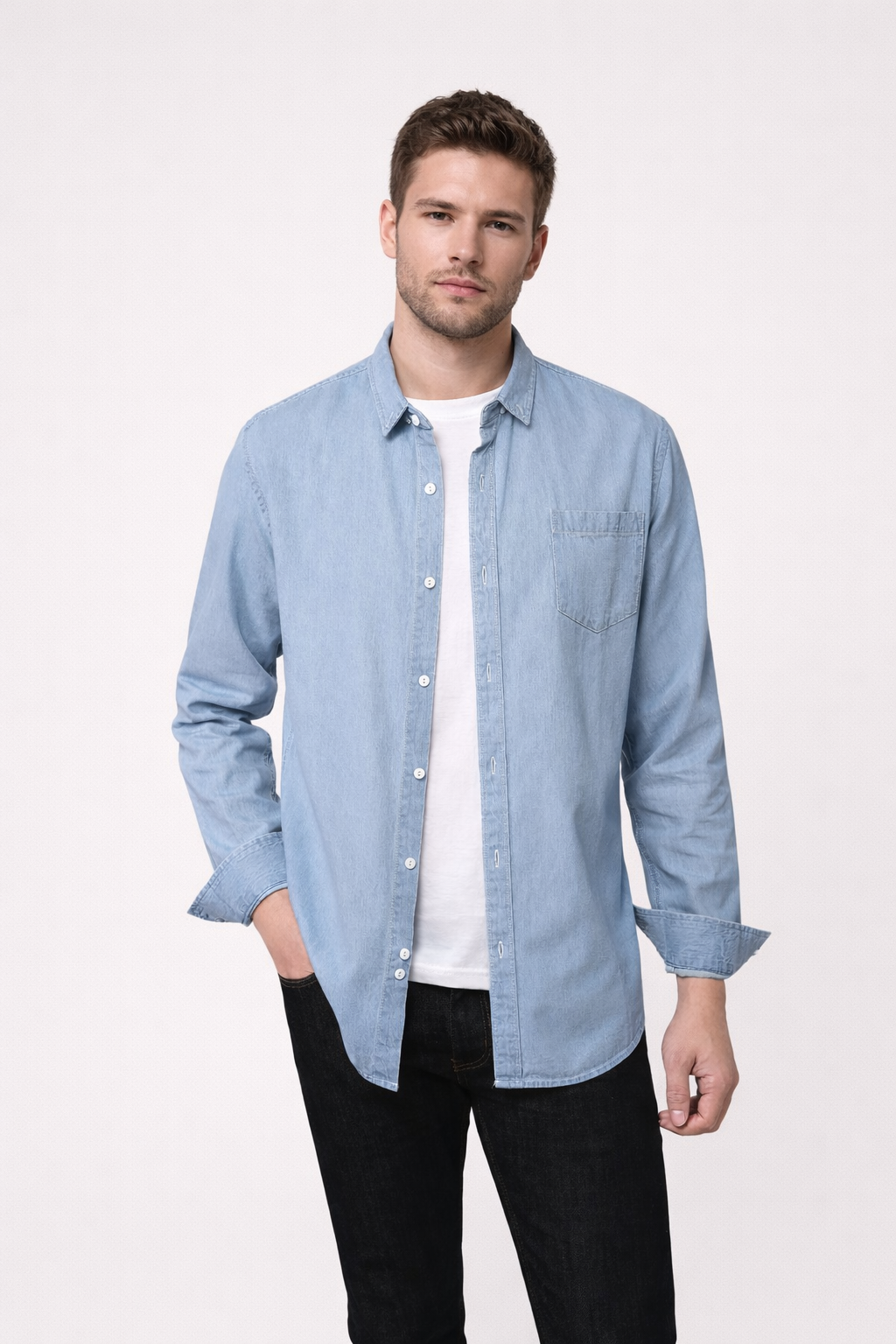 Camisa casual botones frontales para hombre - Dieter