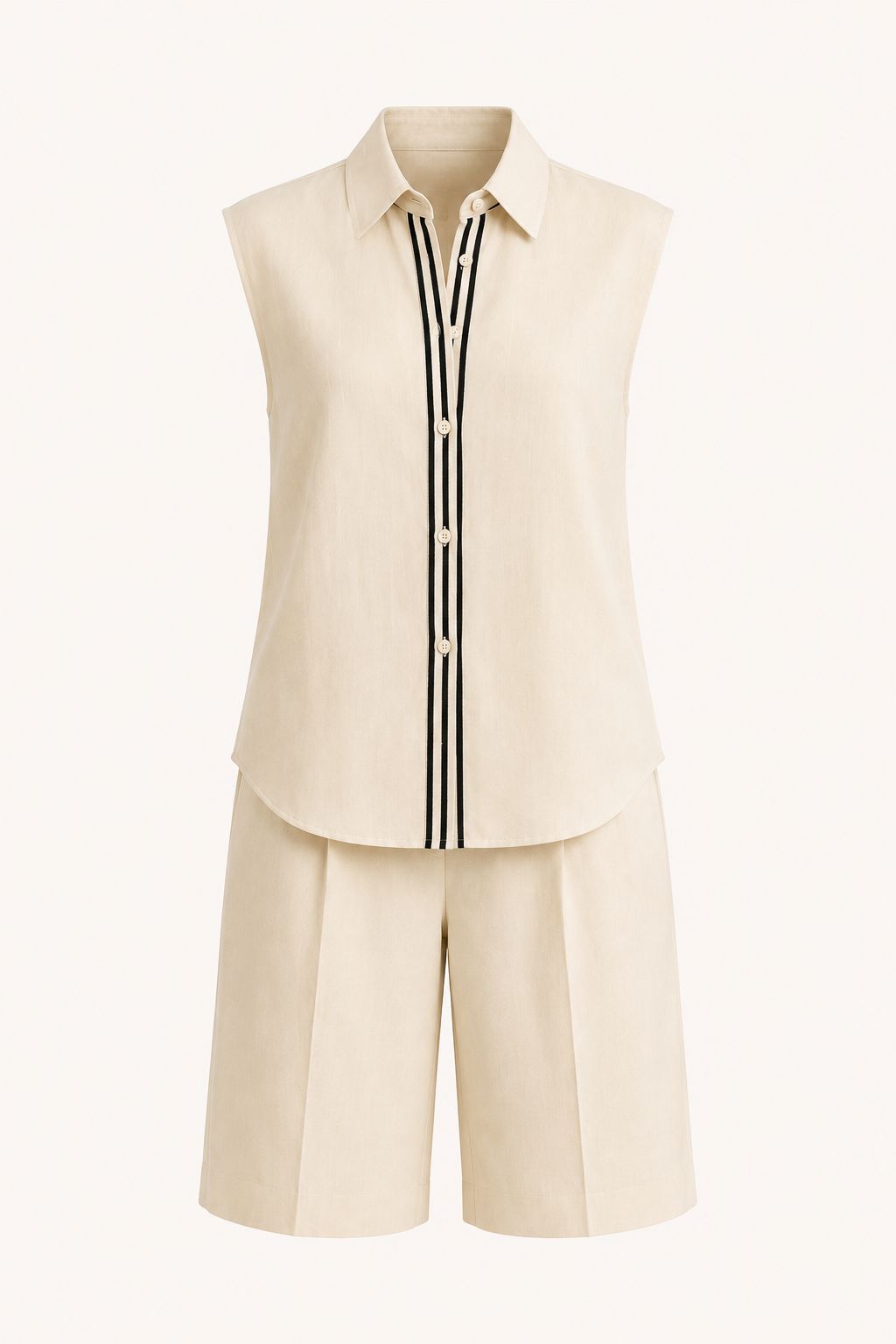 Conjunto mujer verano dos piezas blusa sin mangas short largo – Serena