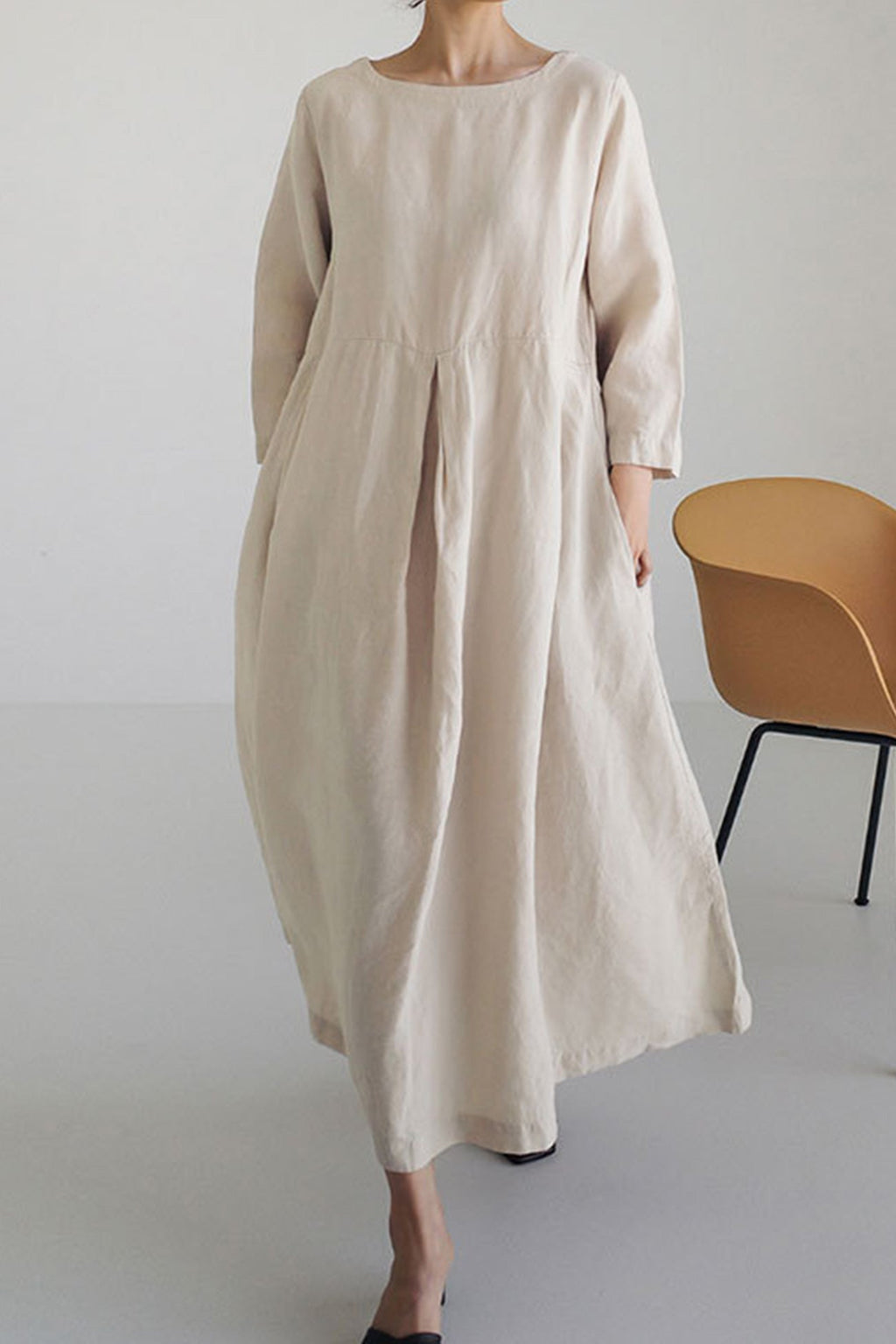 Vestido para mujer lino corte amplio - Elisa