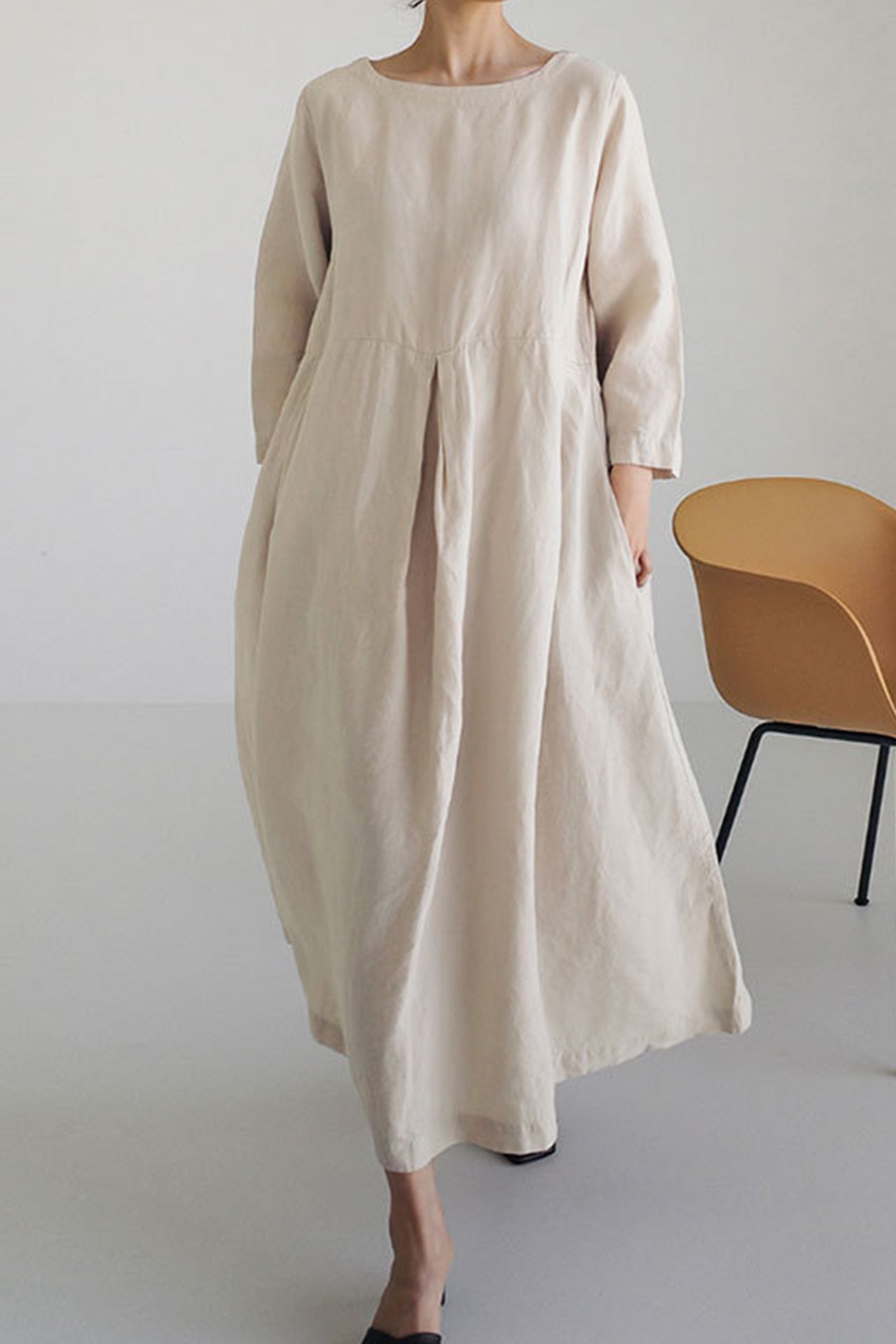 Vestido para mujer lino corte amplio - Elisa