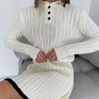 Vestido mujer de punto trenzado con cuello alto - Shenia