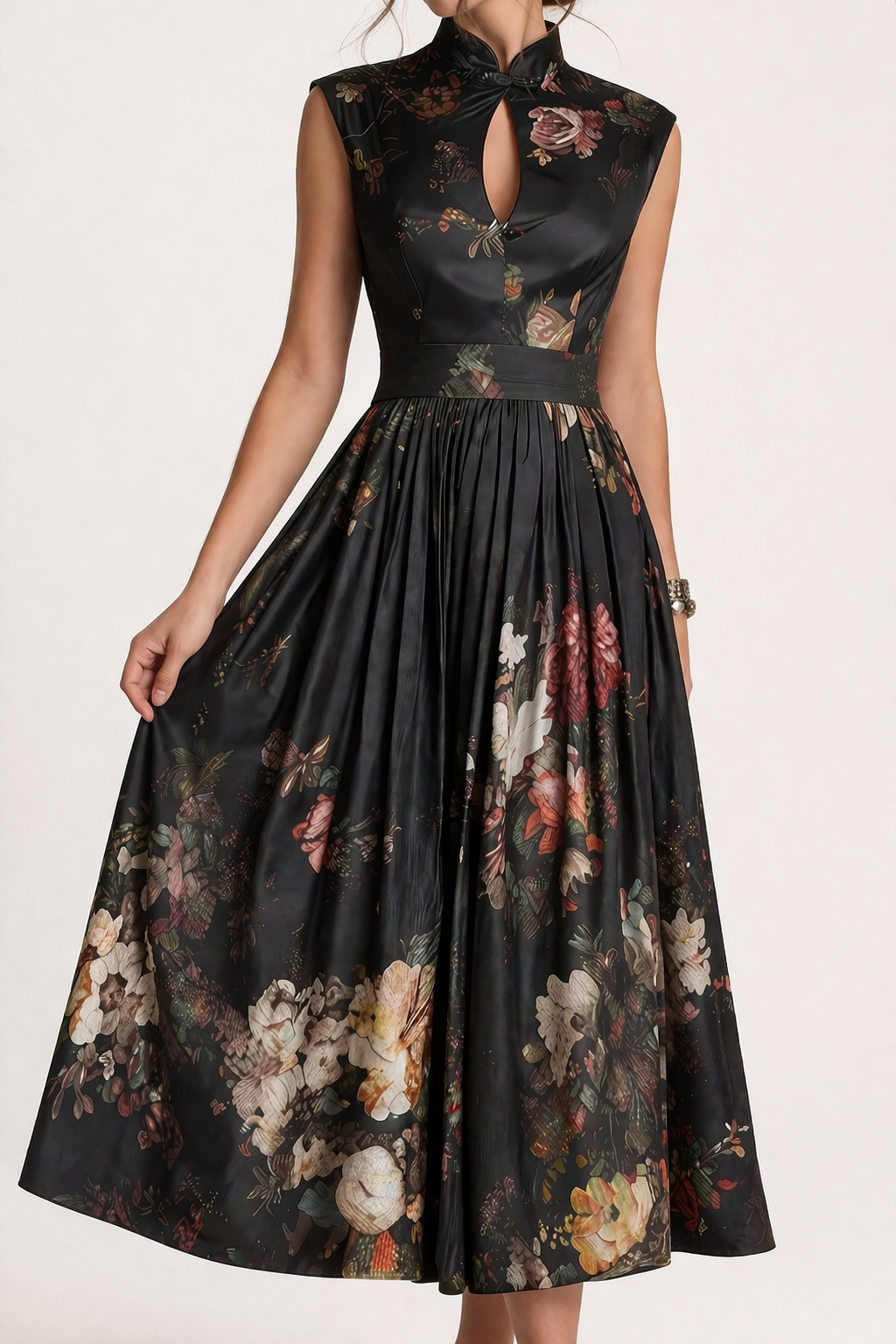 Vestido mujer floral elegante midi estilo floral - Giada