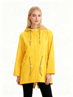 Chaqueta impermeable para mujer de silueta recta con capucha - Alvindra