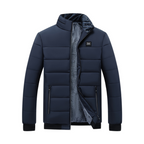 Abrigo hombre cuello alto solapa forro aterciopelado grueso cálido lujo invierno - Gris