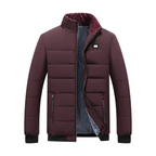 Abrigo hombre cuello alto solapa forro aterciopelado grueso cálido lujo invierno - Gris