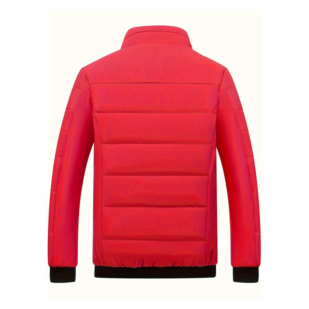 Abrigo hombre cuello alto solapa forro aterciopelado grueso cálido lujo invierno - Gris